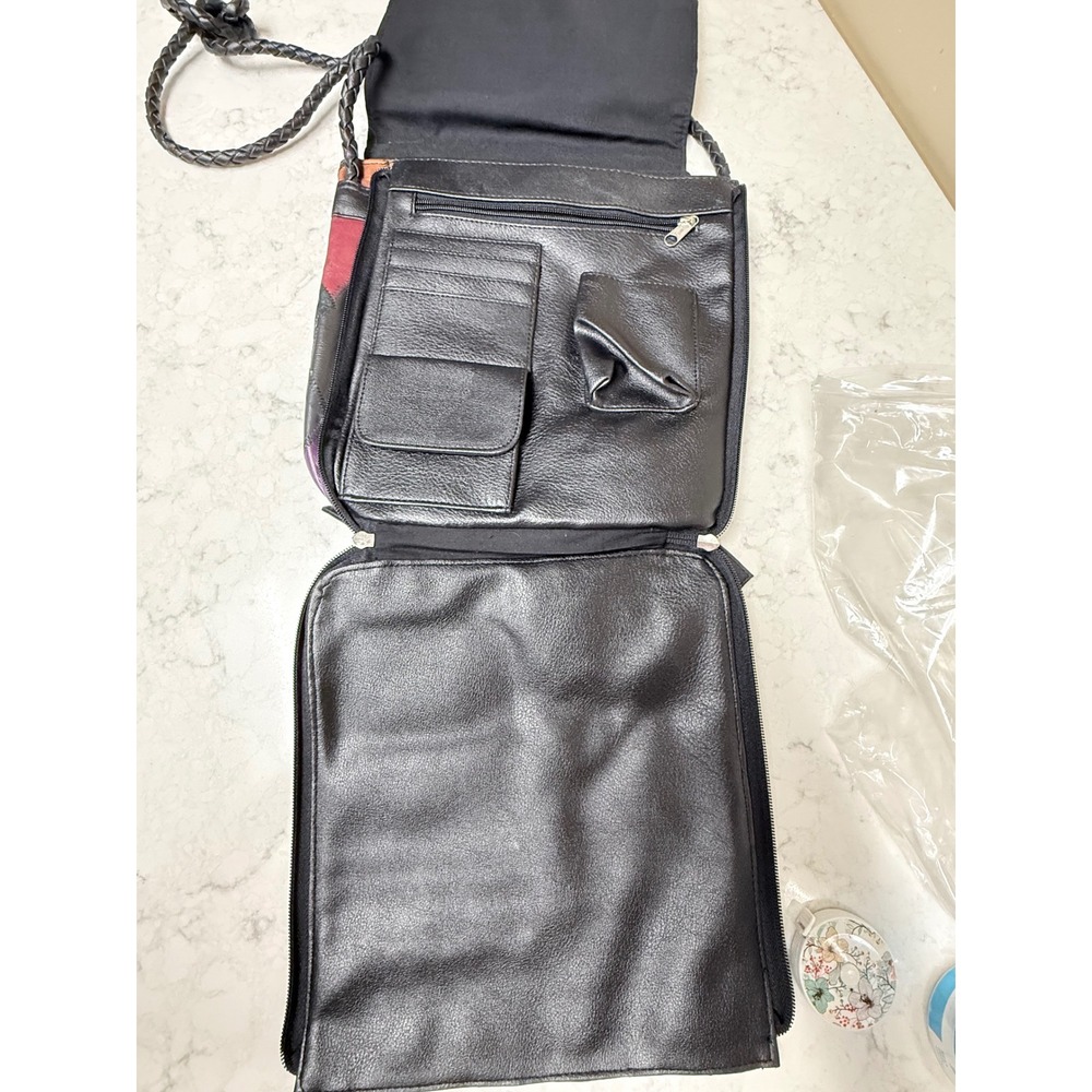 Unique Patchwork Leather Shoulder Bag Crossbody M… - image 6